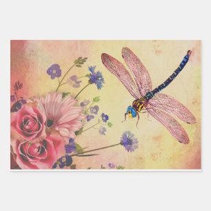 Vintage Blume Fehler Ephemera Decoupage Wrapping Geschenkpapier Set