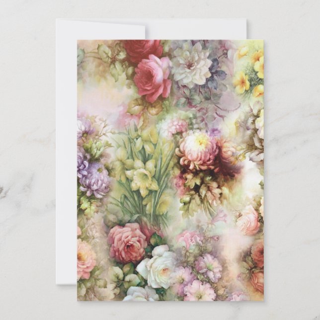 Vintage Blume Feiertagskarte (Vorderseite)