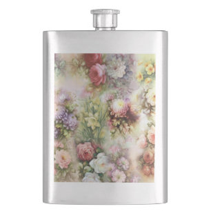 Vintage Blume Flachmann