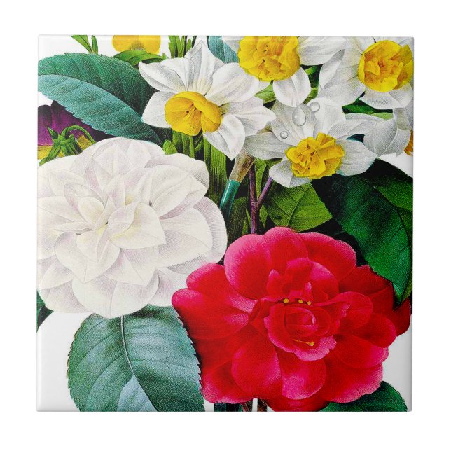 Vintage Blume Fliese (Vorderseite)