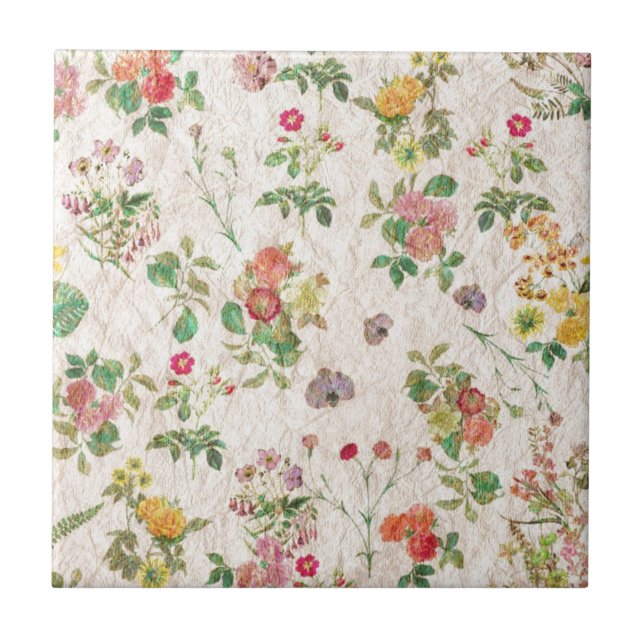 Vintage Blume Fliese (Vorderseite)