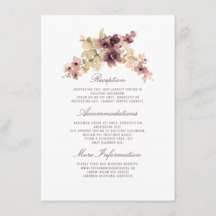 Vintage Blume für Hochzeiten Begleitkarte