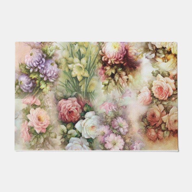 Vintage Blume Fußmatte (Vorderseite)