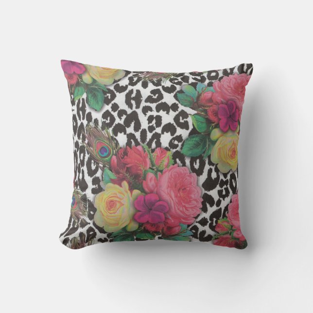 Vintage Blume Geparkeis   Kissen (Vorderseite)