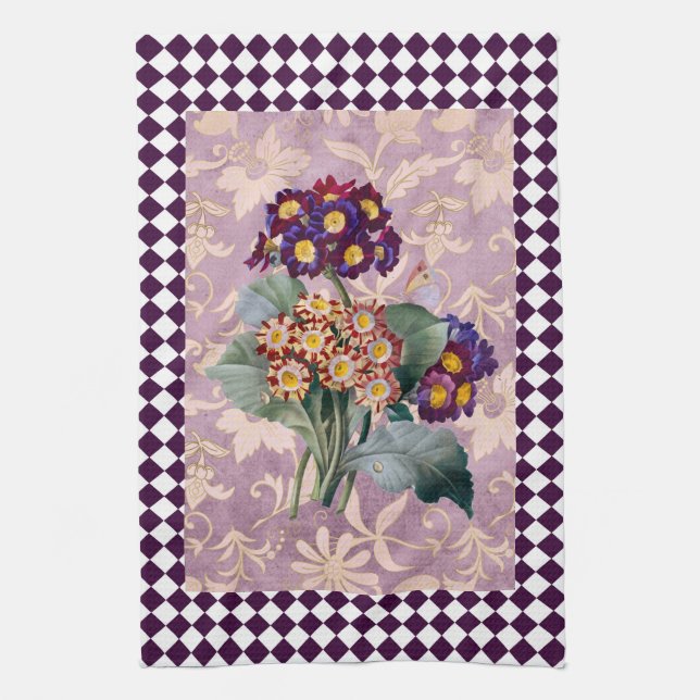 Vintage Blume Harlequin Geschirrtuch (Vertikal)