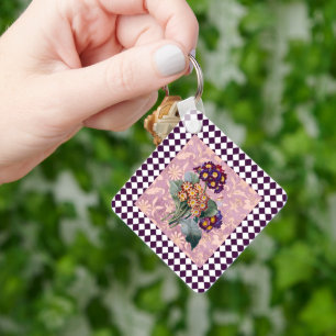 Vintage Blume Harlequin Schlüsselanhänger