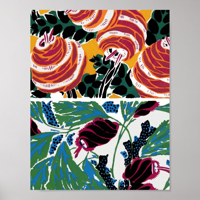 Vintage Blume III Kleine Poster (Vorne)