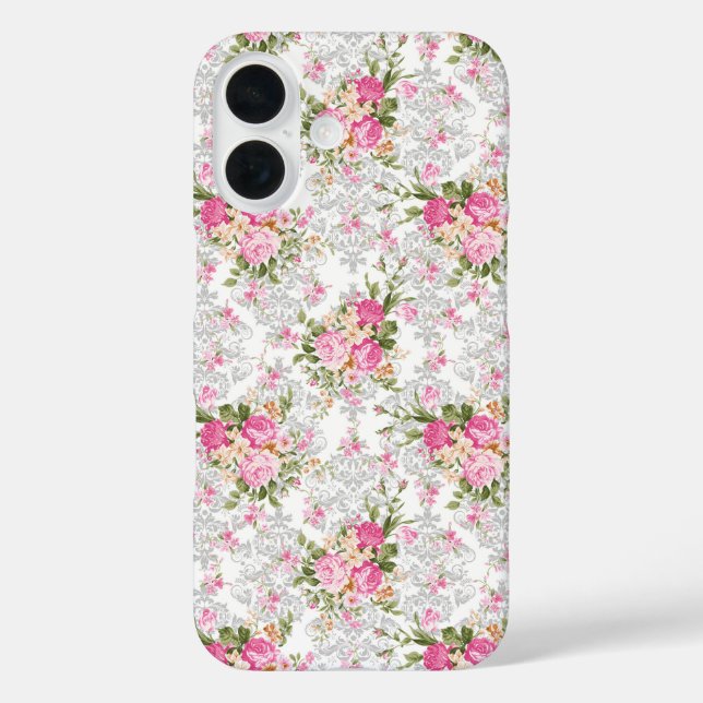 Vintage Blume iPhone 16 Hülle (Rückseite)
