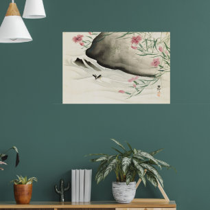 Vintage Blume Japanische Aquarellkunst Poster