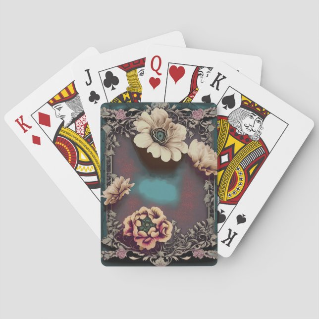 Vintage Blume Kartenspielen Spielkarten (Rückseite)