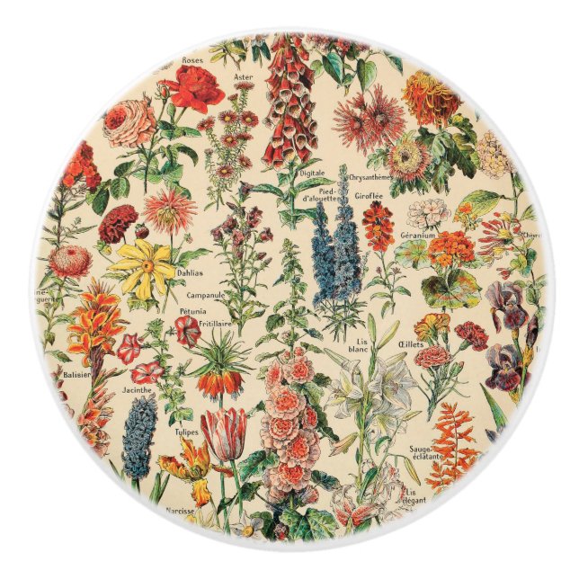 Vintage Blume Keramikknauf (Vorderseite)