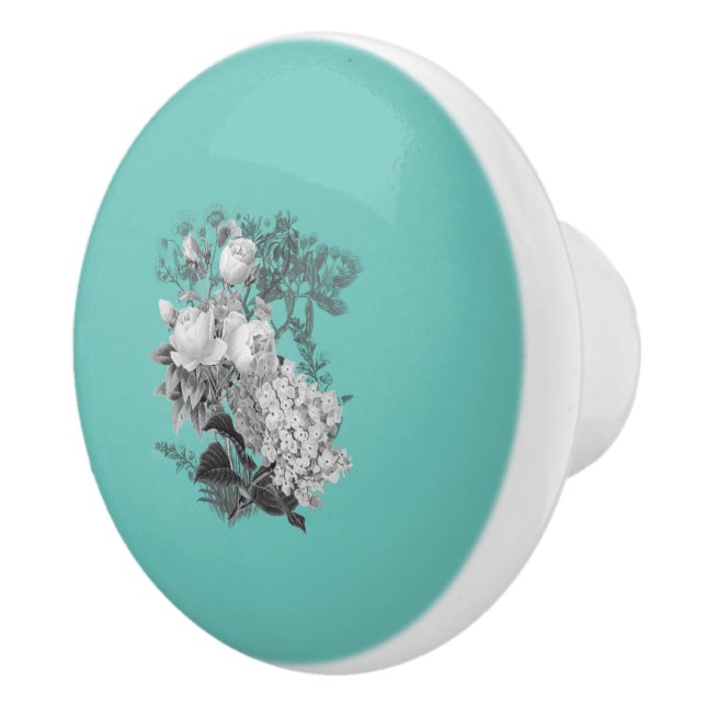 Vintage Blume Keramikknauf (Rechts)