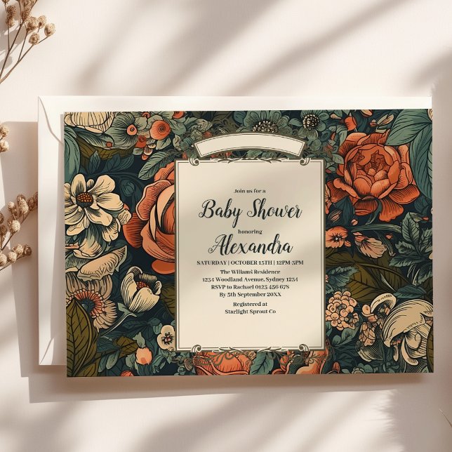 Vintage Blume Kinderdusche Einladung (Von Creator hochgeladen)