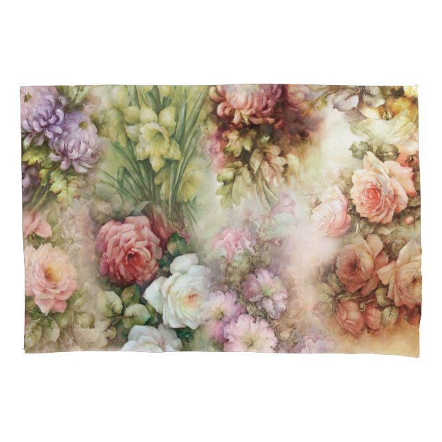 Vintage Blume Kissenbezug (Vorderseite)