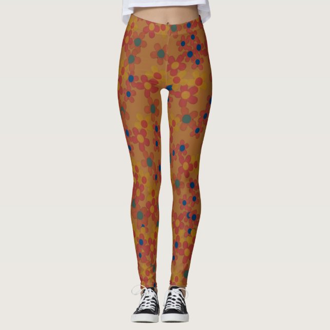 Vintage Blume Leggings (Vorderseite)