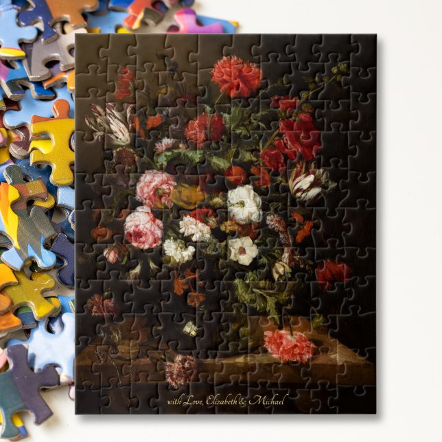 Vintage Blume Malerei Kinder Jugendstil Jugendstil (Vintage Flowers Painting Family Kids Art Lovers Jigsaw Puzzle)