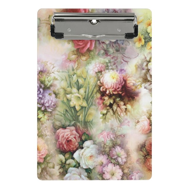 Vintage Blume Mini Klemmbrett (Vorderseite)