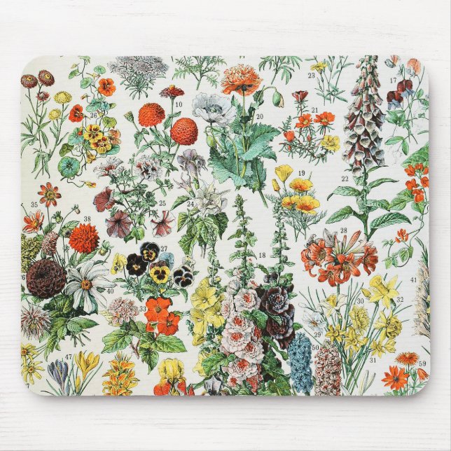Vintage Blume Mousepad (Vorne)