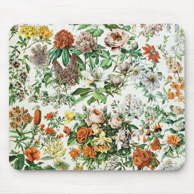 Vintage Blume Mousepad (Vorne)