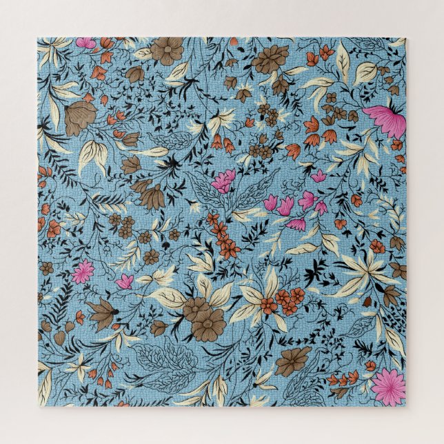 Vintage Blume Muster, blauer Hintergrund. (Vertikal)