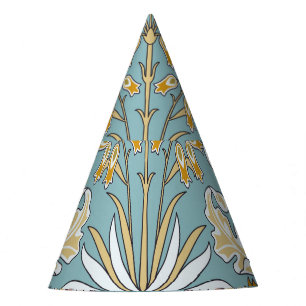Vintage Blume, nahtlos blaue Blattspalte Partyhütchen