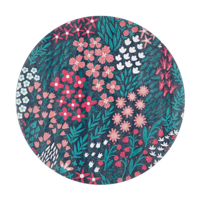 Vintage Blume Nahtlose Textur. Schneidebrett (Vorderseite)