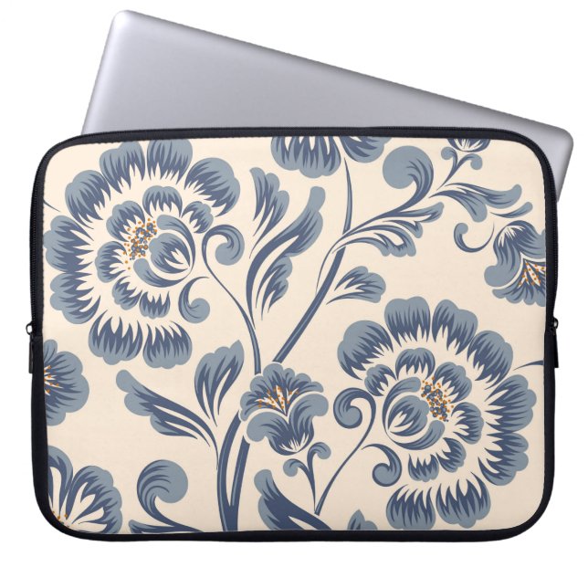 Vintage Blume nahtloses Musterelement. elegant Laptopschutzhülle (Vorderseite)