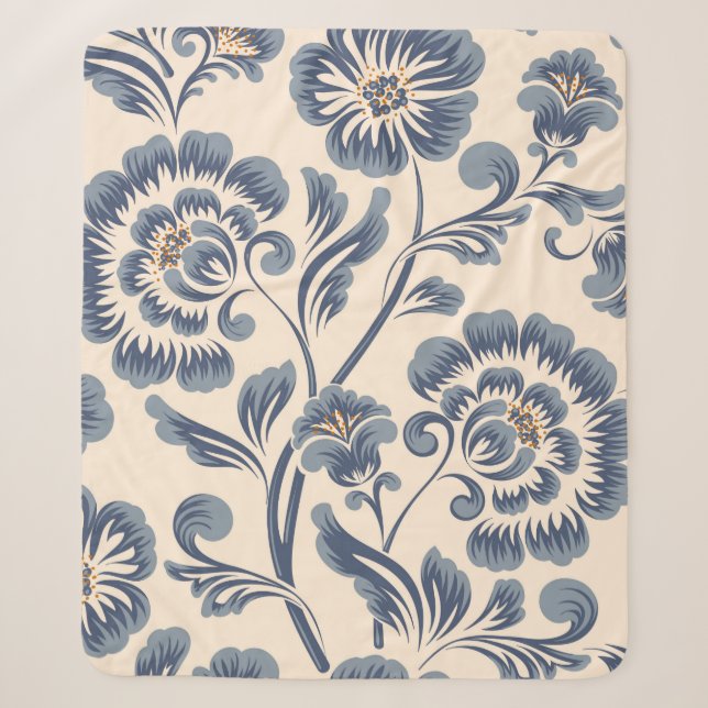 Vintage Blume nahtloses Musterelement. elegant Sherpadecke (Vorderseite)