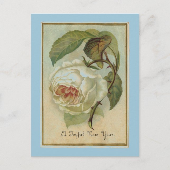 Vintage Blume Neujahr Feiertagspostkarte (Vorderseite)