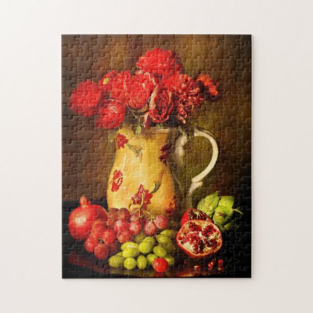 Vintage Blume Ölmalerei Puzzle (Vertikal)
