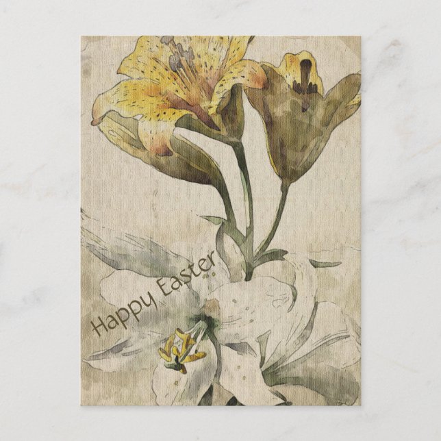 Vintage Blume Ostern Postkarte (Vorderseite)