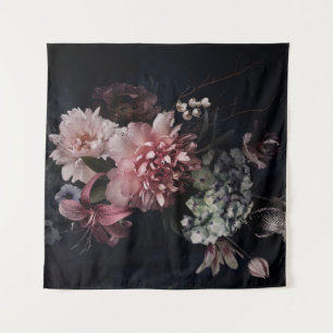 Vintage Blume. Peonies, Tulpen, Lilien, Hydrangea Wandteppich