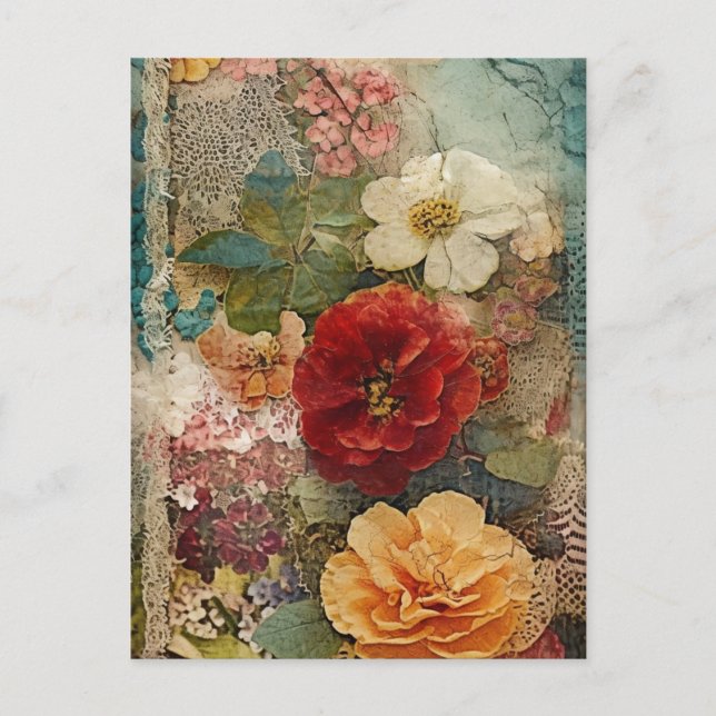Vintage Blume Postkarte (Vorderseite)
