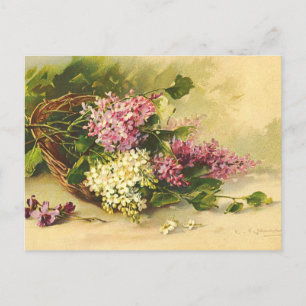 Vintage Blume Postkarte