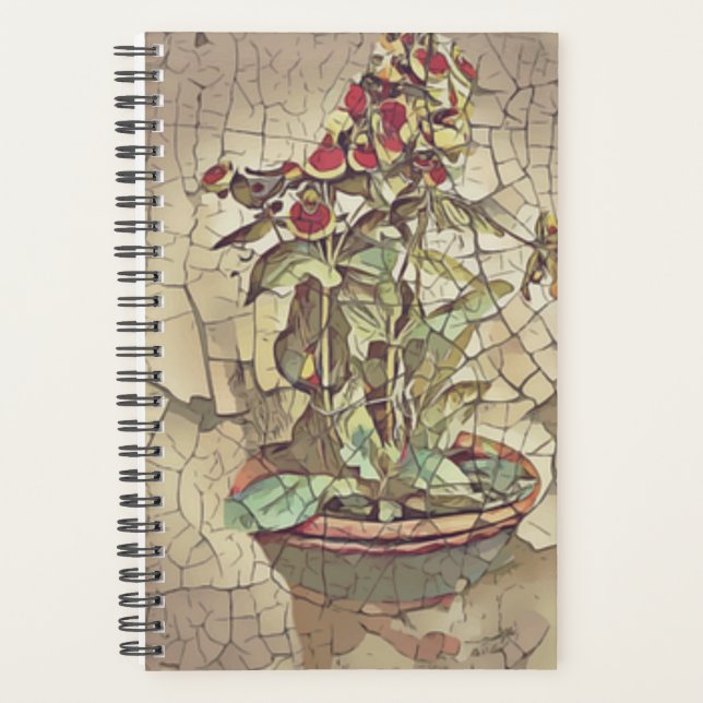 Vintage Blume Pot und Blume Planer (Vorderseite)