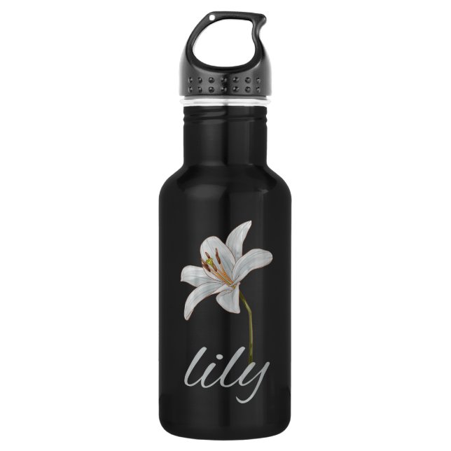 Vintage Blume Retro Edelstahlflasche (Vorderseite)