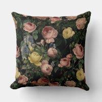 Vintage Blume Rose und Iris Pattern-Dunkle Träume