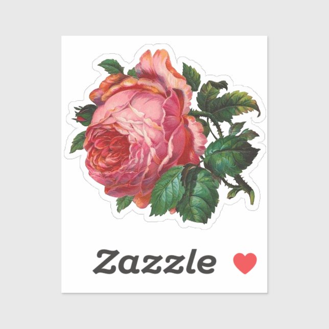 Vintage Blume Rosenblüten Aufkleber (Blatt)