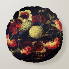 Vintage Blume Rundes Kissen