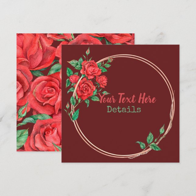 Vintage Blume Save the Date (Vorne/Hinten)