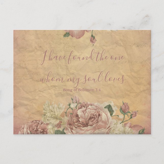 Vintage Blume Save the Date Ankündigungspostkarte (Vorderseite)