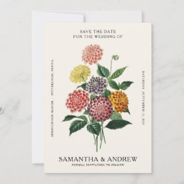 Vintage Blume Save the Date Einladung