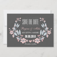 Vintage Blume Save the Date Hochzeitsankündigung
