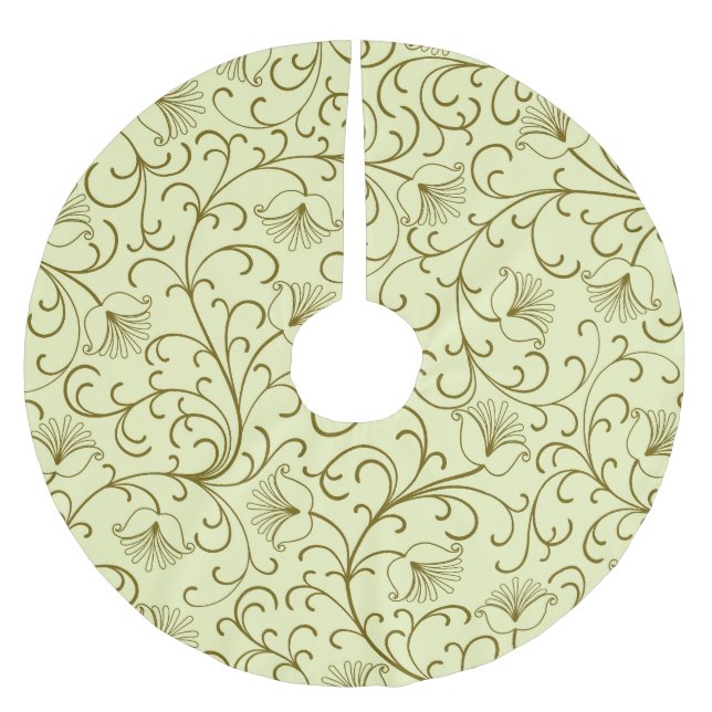 Vintage Blume: Schöne Hintergrundbilder Polyester Weihnachtsbaumdecke (Vorderseite)