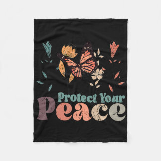 Vintage-Blume Schütze deinen Frieden Psychische Ge Fleecedecke