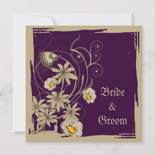 Vintage Blume speichern das Datum der Ankündigunge Einladung (Vorderseite)