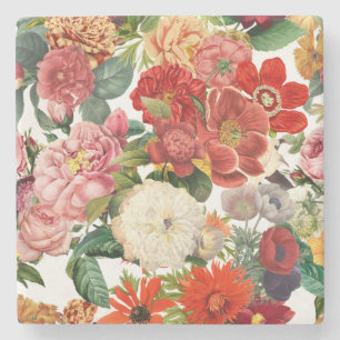 Vintage Blume Steinuntersetzer