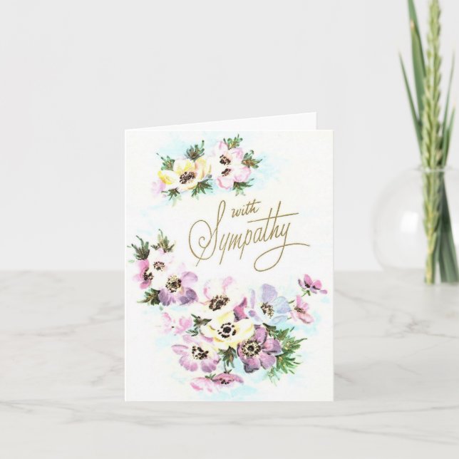 Vintage Blume Sympathiekarte Karte (Vorderseite)