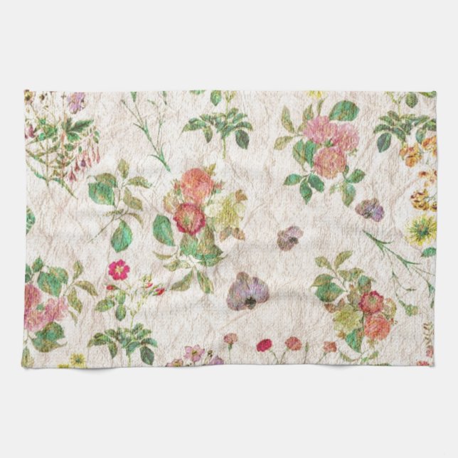 Vintage Blume Teetuch Geschirrtuch (Horizontal)