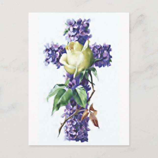 Vintage Blume überqueren Postkarte (Vorderseite)